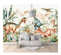SPECUFX Mural Photo Self-adhesive Wallpaper Watercolor animal dinosaur forest 100x70cm 3D Wall Art Poster Picture Boy Girl Bedroom Gift Decoration Photos