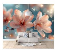 SPECUFX Mural Self-adhesive Wallpaper Photo floral pink-purple 100x70cm Home Custom 3D Living Room Tv Background Wall Waterproof Painting Posters