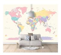 SPECUFX Mural Self-adhesive Wallpaper Photo Home Custom 3D Colorful world map children's room 100x70cm Living Room Tv Background Wall Waterproof Painting Posters