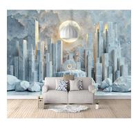 SPECUFX Mural Self-adhesive Wallpaper Photo Home Custom 3D Geometric stone building moon gray 100x70cm Living Room Tv Background Wall Waterproof Painting Posters