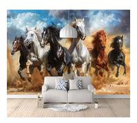 SPECUFX Mural Self-adhesive Wallpaper Photo Running horse animal landscape 100x70cm Home Custom 3D Living Room Tv Background Wall Waterproof Painting Posters