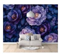 SPECUFX Mural Self-adhesive Wallpaper Photo Watercolor floral purple 100x70cm Home Custom 3D Living Room Tv Background Wall Waterproof Painting Posters