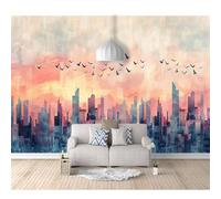 SPECUFX Mural Self-adhesive Wallpaper Photo Watercolor geometry cityscape colorful 100x70cm Home Custom 3D Living Room Tv Background Wall Waterproof Painting Posters