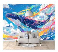 SPECUFX Mural Self-adhesive Wallpaper Photo Whales are beautiful marine animals 100x70cm Home Custom 3D Living Room Tv Background Wall Waterproof Painting Posters