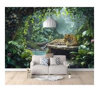 SPECUFX Mural Self-adhesive Wallpaper Photo Wild animals leopard forest 100x70cm Home Custom 3D Living Room Tv Background Wall Waterproof Painting Posters