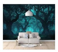 SPECUFX Photo Murals 3D Design Self-adhesive Wallpaper Forest night scene fog jungle trees 100x70cm Living Room The Wall for Bedroom Mural border