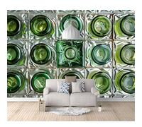 SPECUFX Photo Murals 3D Design Self-adhesive Wallpaper Green clear glass geometry 100x70cm Living Room The Wall for Bedroom Mural border