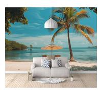 SPECUFX Photo Self-adhesive Wallpaper 3D Beach, sea, coconut palms, landscape 100x70cm Wall Mural Murals Art Modern Print Abstract Bedroom Living Room Decoration
