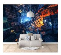 SPECUFX Photo Self-adhesive Wallpaper 3D Mural for Walls Optical illusion of night view of city buildings 100x70cm Wall Paper Home Decor Non-Woven Living Room Bedroom