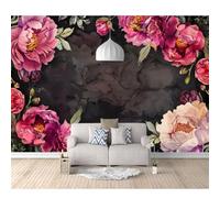 SPECUFX Photo Self-adhesive Wallpaper 3D Mural for Walls The flowers and leaves are pink and dark 100x70cm Wall Paper Home Decor Non-Woven Living Room Bedroom
