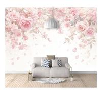 SPECUFX Photo Self-adhesive Wallpaper 3D Watercolor floral pink beige 100x70cm Wall Mural Murals Art Modern Print Abstract Bedroom Living Room Decoration