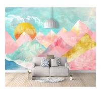 SPECUFX Photo Self-adhesive Wallpaper Abstract watercolor mountain colorful geometry 100x70cm Mural Picture Murals 3D Paste Living Room The Wall For Bedroom Border