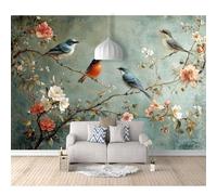 SPECUFX Photo Self-adhesive Wallpaper Draw a bird on a flower branch 100x70cm Mural Picture Murals 3D Living Room The Wall for Bedroom Border