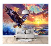 SPECUFX Photo Self-adhesive Wallpaper Eagles and waves 100x70cm Mural Picture Murals 3D Living Room The Wall for Bedroom Border