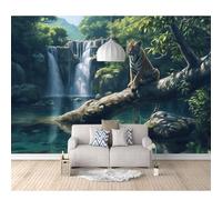 SPECUFX Photo Self-adhesive Wallpaper Forest waterfalls, wildlife, tigers 100x70cm Pattern Mural Picture Murals 3D Living Room The Wall for Bedroom Border