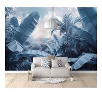 SPECUFX Photo Self-adhesive Wallpaper Grey rainforest banana leaf plant 100x70cm Bedroom Sofa Tv Backdrop 3D Murals Living Room The Wall For Effect Mural