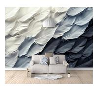SPECUFX Photo Self-adhesive Wallpaper Huge black and white feathers 100x70cm 3D Mural Bedroom Sofa Tv Backdrop Murals Living Room The Wall for Effect