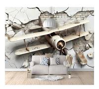 SPECUFX Photo Self-adhesive Wallpaper Mural 3D Fantasy planes break through walls 100x70cm Bar Office Living Restaurant Clothing Shop Corridor Hotel Wall Decoration Art Poster