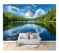 SPECUFX Photo Self-adhesive Wallpaper Mural 3D Forests, lakes, blue skies, natural landscapes 100x70cm Bar Office Living Restaurant Clothing Shop Corridor Hotel Wall Decoration Art Poster