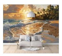 SPECUFX Photo Self-adhesive Wallpaper Mural 3D Landscape, beach, sunset, nature 100x70cm Bar Office Living Restaurant Clothing Shop Corridor Hotel Wall Decoration Art Poster