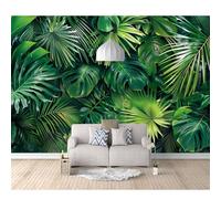 SPECUFX Photo Self-adhesive Wallpaper Mural 3D The leaves of the monstera are naturally green 100x70cm Wall Poster Tv Background Decorative Decal Art for Room Living Bedroom Restaurant Office