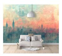 SPECUFX Photo Self-adhesive Wallpaper Mural 3D Watercolor geometry cityscape colorful 100x70cm Bar Office Living Restaurant Clothing Shop Corridor Hotel Wall Decoration Art Poster