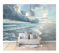 SPECUFX Photo Self-adhesive Wallpaper Sunny cloud landscape of the beach 100x70cm Bedroom Sofa Tv Backdrop 3D Murals Living Room The Wall For Effect Mural