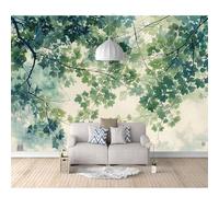 SPECUFX Photo Self-adhesive Wallpaper Watercolor leaves and branches green 100x70cm 3D Mural Bedroom Sofa Tv Backdrop Murals Living Room The Wall for Effect