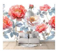 SPECUFX Photo Self-adhesive Wallpaper Watercolor peony flower pink 100x70cm Pattern Mural Picture Murals 3D Living Room The Wall for Bedroom Border