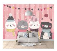 SPECUFX Room Self-adhesive Wallpaper Girl Bedroom Cute animal cat pink girl 100x70cm Boy Custom 3D Living The Wall for bedroom