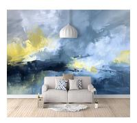 SPECUFX Room Self-adhesive Wallpaper Girl Bedroom Hand-painted simple oil painting blue-gray 100x70cm Boy Custom 3D Living The Wall for bedroom