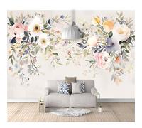 SPECUFX Self-adhesive Wallpaper 3D Custom Mural Watercolor floral pink beige 100x70cm Wall Art Decor Sticker Home Decorations for Adult Bedroom Living Room Stickers