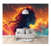 SPECUFX Self-adhesive Wallpaper 3D Large Wall Murals Painted Dream girl golden light effect 100x70cm Sticker For Adults Room Picture Art Decor Paintings Living Bedroom Posters