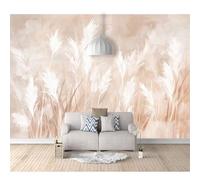 SPECUFX Self-adhesive Wallpaper 3D Mural Paper Bedroom Wall Decorative Golden beige landscape of grass birds 100x70cm Living Room for Photo Art