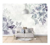 SPECUFX Self-adhesive Wallpaper 3D Mural Paper Bedroom Wall Decorative Painted foliage simple gray birds 100x70cm Living Room for Photo Art