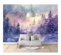 SPECUFX Self-adhesive Wallpaper 3D Mural Paper Bedroom Wall Decorative Purple forest sky stars 100x70cm Living Room for Photo Art