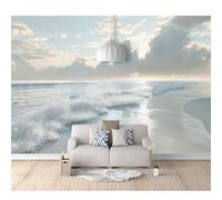 SPECUFX Self-adhesive Wallpaper 3D Mural Paper Bedroom Wall Decorative Sunny cloud landscape of the beach 100x70cm Living Room for Photo Art