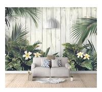 SPECUFX Self-adhesive Wallpaper 3D Mural Paper Bedroom Wall Decorative Vintage wooden plank, banana leaf green 100x70cm Living Room for Photo Art