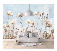 SPECUFX Self-adhesive Wallpaper 3D Papers Minimalist watercolor flowers white-gray 100x70cm Home Decor Paper Mural Wallpapers for Living Room Bedroom Walls Wall Photo