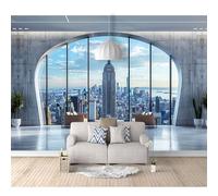 SPECUFX Self-adhesive Wallpaper 3D Papers Modern cityscape white building 100x70cm Home Decor Paper Mural Wallpapers for Living Room Bedroom Walls Wall Photo