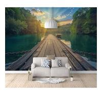 SPECUFX Self-adhesive Wallpaper 3D Papers Scenic bridges, forests, nature 100x70cm Home Decor Paper Mural Wallpapers for Living Room Bedroom Walls Wall Photo