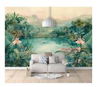 SPECUFX Self-adhesive Wallpaper 3D Papers Tropical forest, river, fog, plant landscape 100x70cm Home Decor Paper Mural Wallpapers for Living Room Bedroom Walls Wall Photo