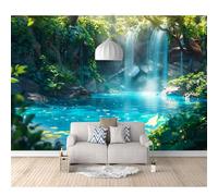 SPECUFX Self-adhesive Wallpaper 3D Photo Landscape: Mountain, Waterfall, Tree, Nature 100x70cm Mural Kitchen Bedroom Wall Living Room The for Office Dining