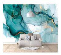SPECUFX Self-adhesive Wallpaper 3D Photo Marbled golden cyan 100x70cm Mural Kitchen Bedroom Wall Living Room The for Office Dining