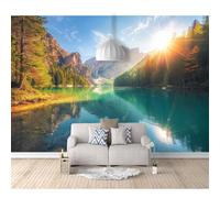 SPECUFX Self-adhesive Wallpaper 3D Wall Mural Mountains, rivers, forests, nature, landscapes, sunshine 100x70cm Pattern Photo Room Decoration Background Paper Boy Girl Bedroom