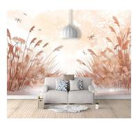 SPECUFX Self-adhesive Wallpaper 3D Wall Mural Watercolor reeds grass dragonflies 100x70cm Pattern Photo Room Decoration Background Paper Boy Girl Bedroom