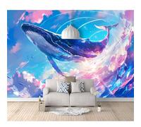 SPECUFX Self-adhesive Wallpaper 3D Wall Mural Whales are beautiful marine animals 100x70cm Pattern Photo Room Decoration Background Paper Boy Girl Bedroom