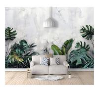SPECUFX Self-adhesive Wallpaper 3D Wall Murals Green tropical plants with gray leaves 100x70cm Suitable for Living Room and Bedroom Tv Background Art Posters