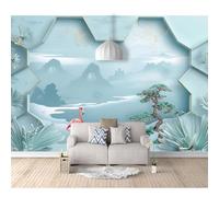 SPECUFX Self-adhesive Wallpaper 3D Wall Murals Nordic minimalist geometric animal blue 100x70cm Suitable for Living Room and Bedroom Tv Background Art Posters