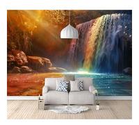 SPECUFX Self-adhesive Wallpaper 3D Wall Murals Rainbow Waterfall Natural scenery 100x70cm Suitable for Living Room and Bedroom Tv Background Art Posters